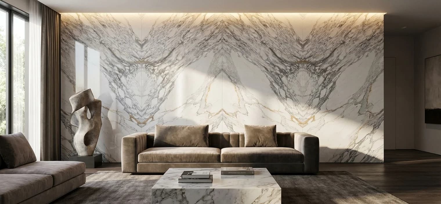 Arabescato Corchia marble in luxurious interior
