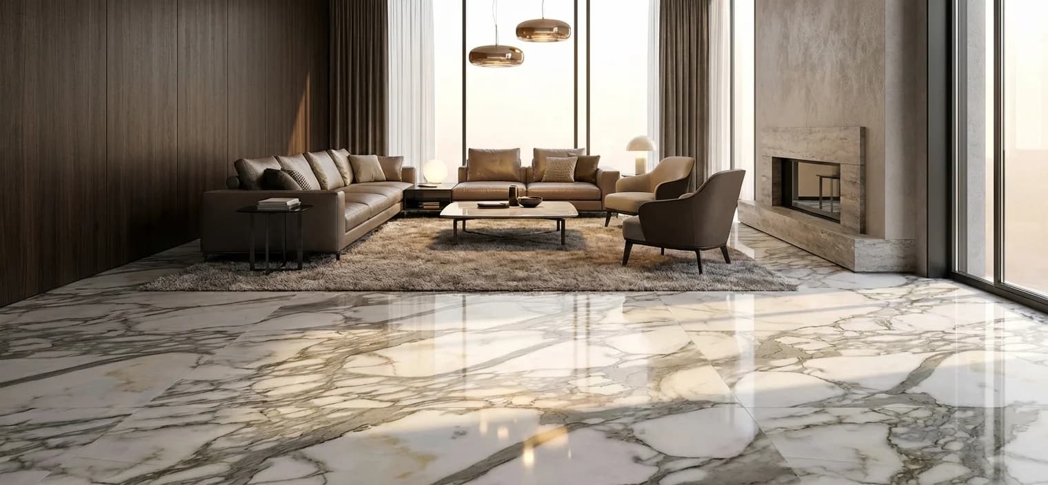 Calacatta Borghini marble in luxurious interior